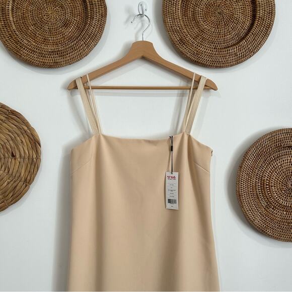 NEW $495 Helmut Lang Neutral Beige Tan Sleeveless Back Lip Mini Dress Large - Picture 4 of 10